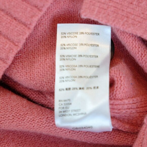 By Anthropologie Knit Sweater Women‎ Sz S Pink Button Oversized - Picture 7 of 11